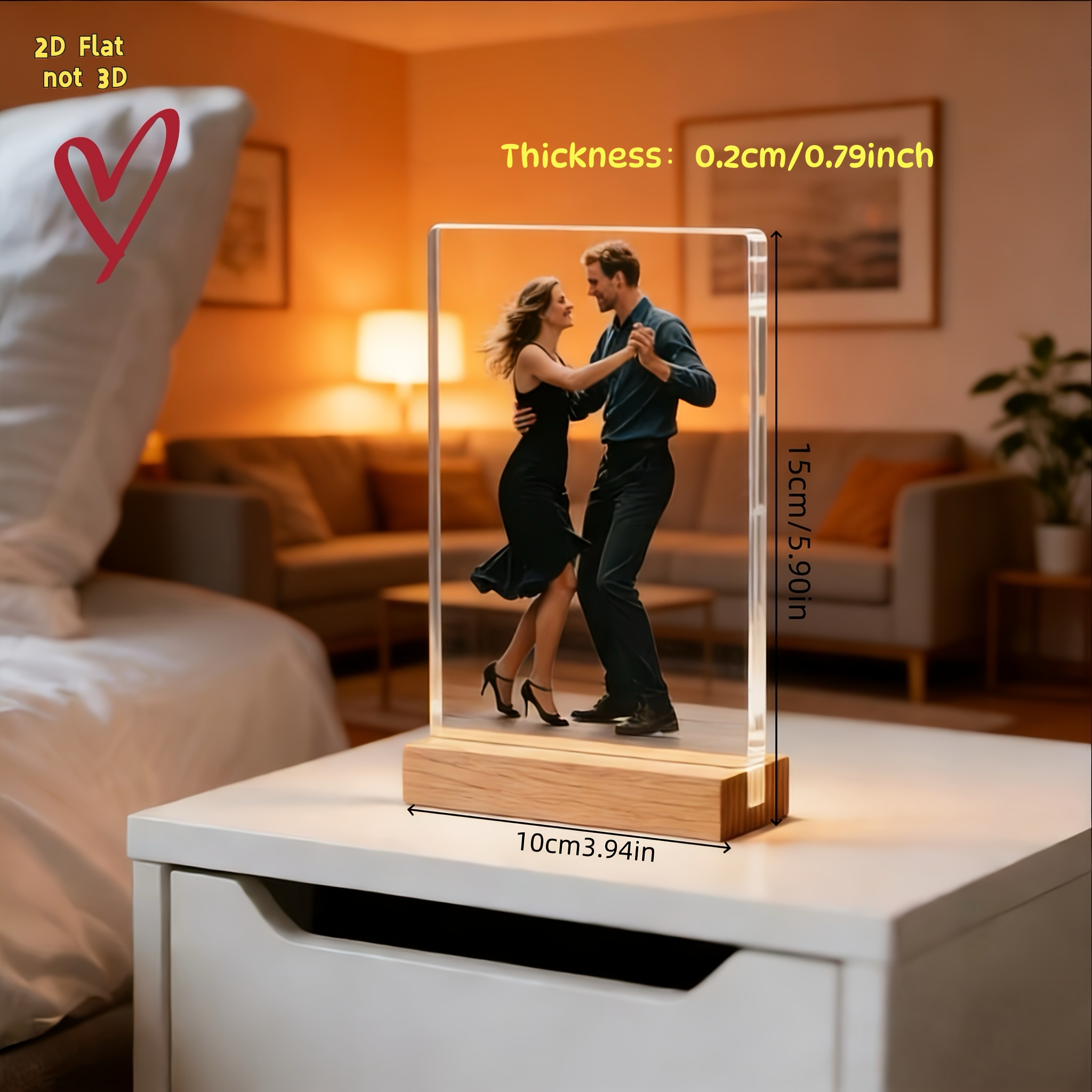 TEMU Plaque personnalisée 2D 1pc avec photo ou logo, petite plaque d'entrée de bureau, présentoir pour caissier, ornement photo, cadre photo de