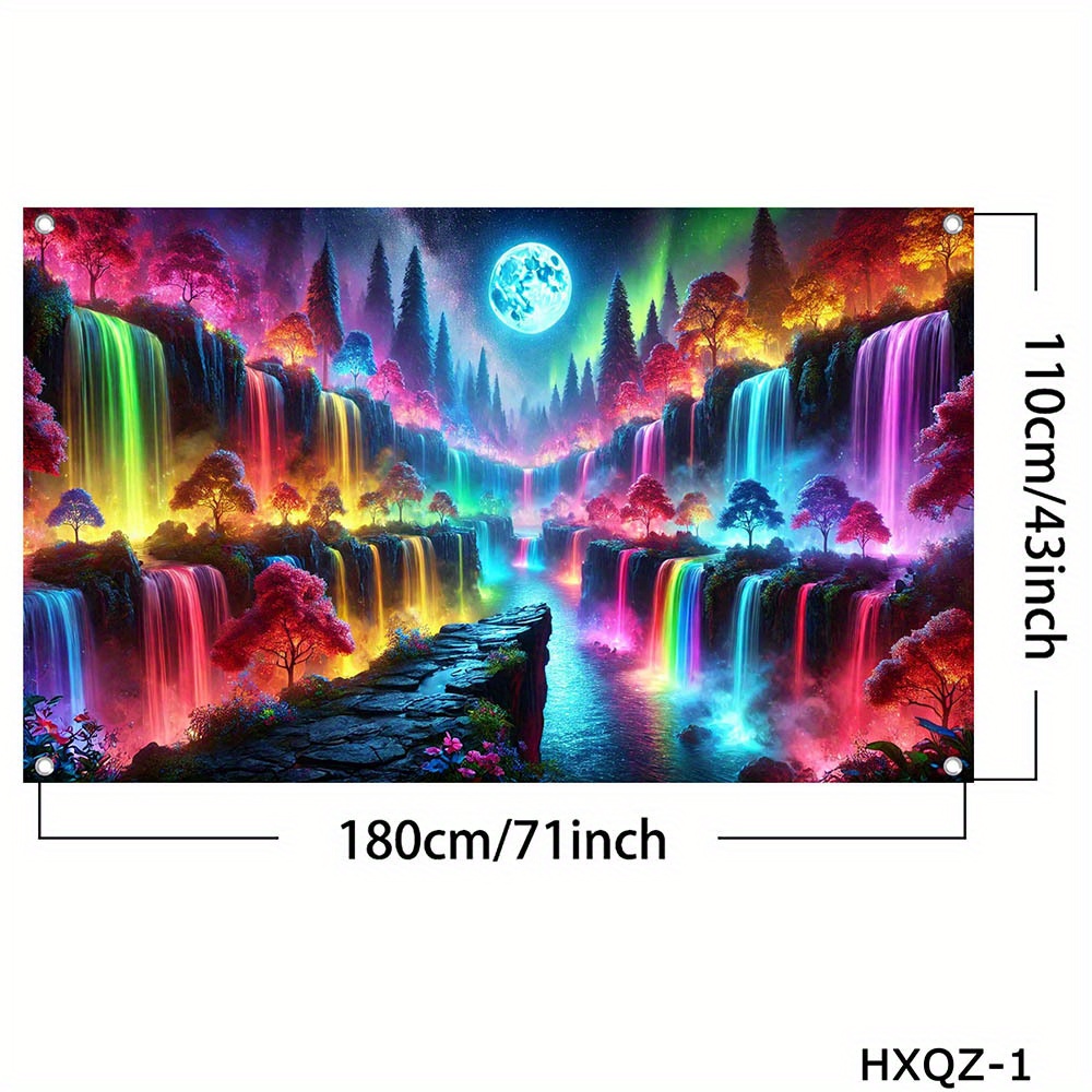 Neon Glow-in-the-dark Galaxy Tapestry Uv Reactive Blacklight Art_voghion.com