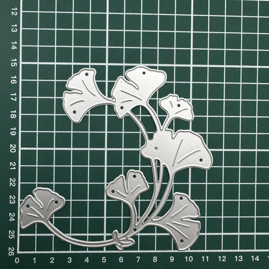 E-shop Neuankunft Ginkgo-Kranz Metall-Stanzformen für DIY Scrapbooking, Kartenherstellung, Schablonen, Prägung, Basteldekoration