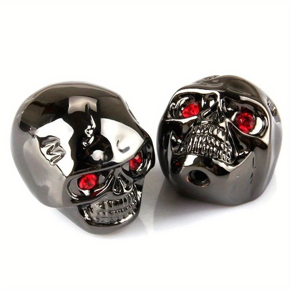 Set of 4 Skull-Shaped Metal Volume Knob Caps for Electric Guitars, Designed for Both Guitar And Bass, Featuring a Creative Color Design.