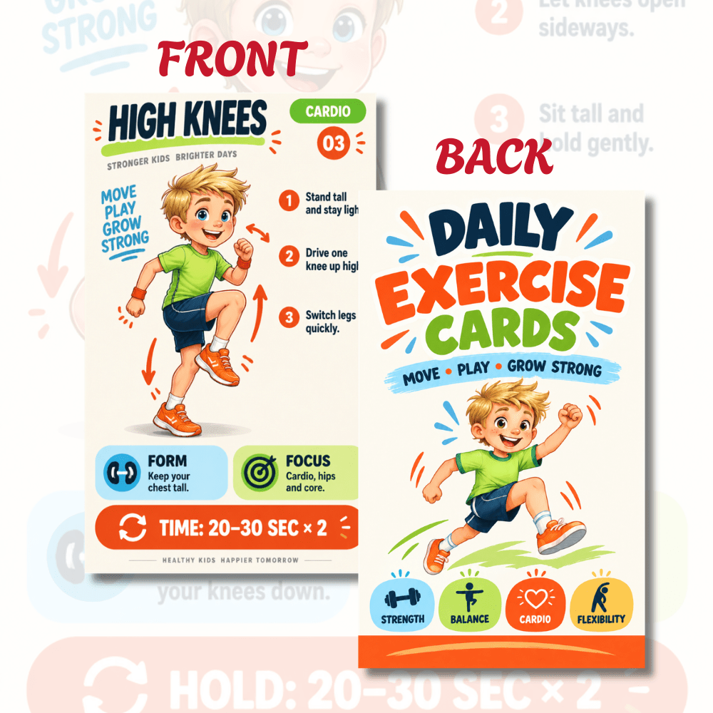 21pcs Daily Movement Exercise Cards with Fitness Activity Cards & Routine Guide