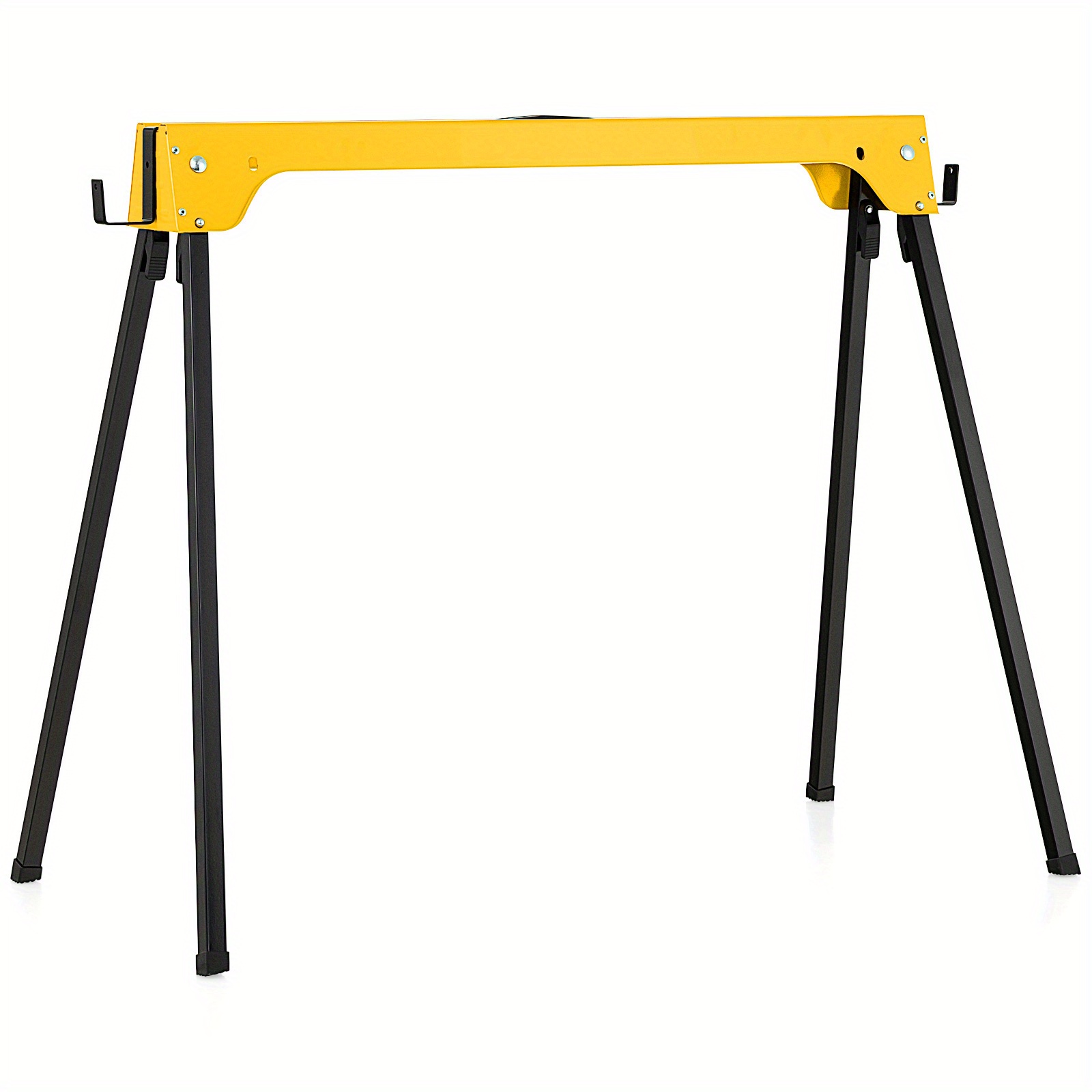 2-pack Ergomaster Heavy-duty Folding Work Trestle, 600kg Load Capacity, Foldable Metal Iron Sawhorses With Handle, Support Trestle For Woodworking And Sawing Aid