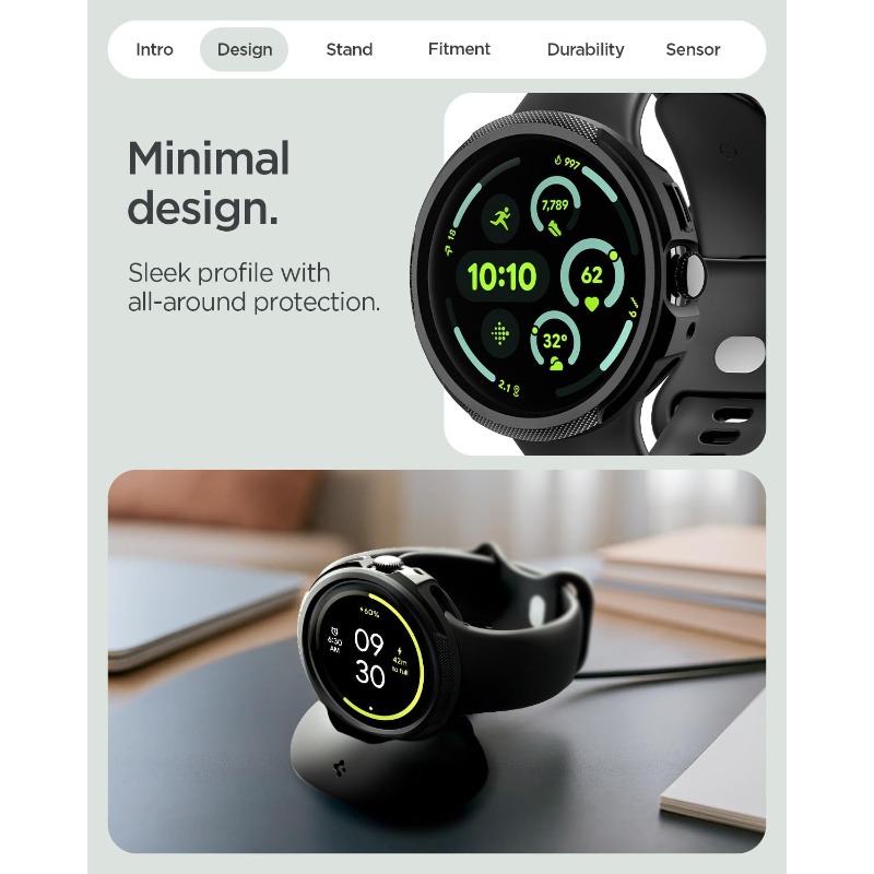 Étui pour Pixel Watch 4 avec support de charge - Compatible avec Pixel Watch 4 45mm (2025), Housse -rayures en TPU souple, Étui de  antichoc avec support de charge intégré, Compatible avec la montre connectée Pixel Watch 4