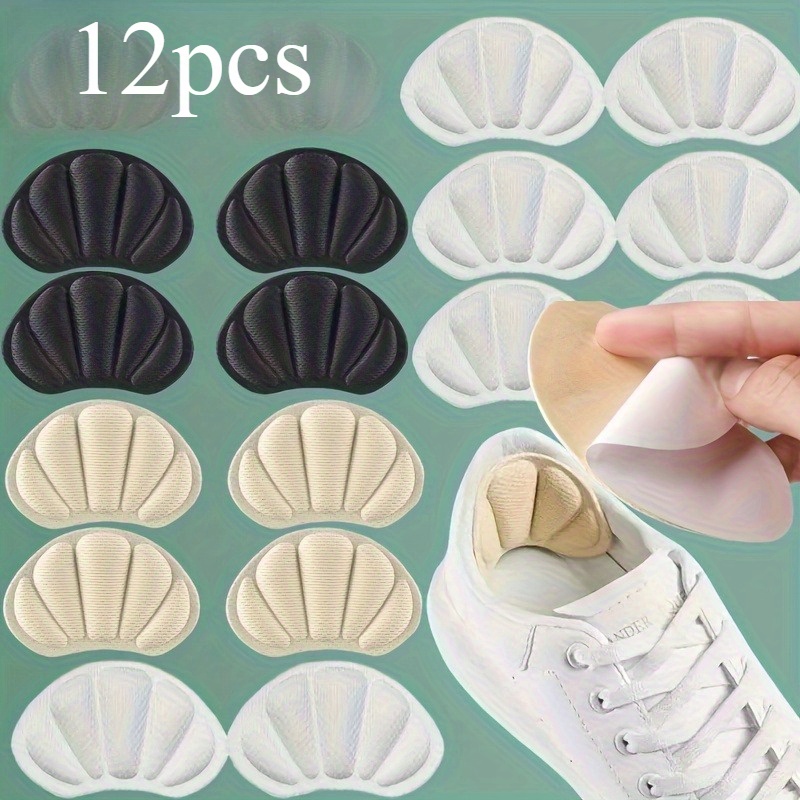 Image of Set Of 12 Self-sticking Memory Foam Heel Pads, Thick And Non-slip, Designed For Winter With Breathable , Ideal For Everyday Wear, Compatible With Athletic Shoes, Casual Footwear, And High Heels