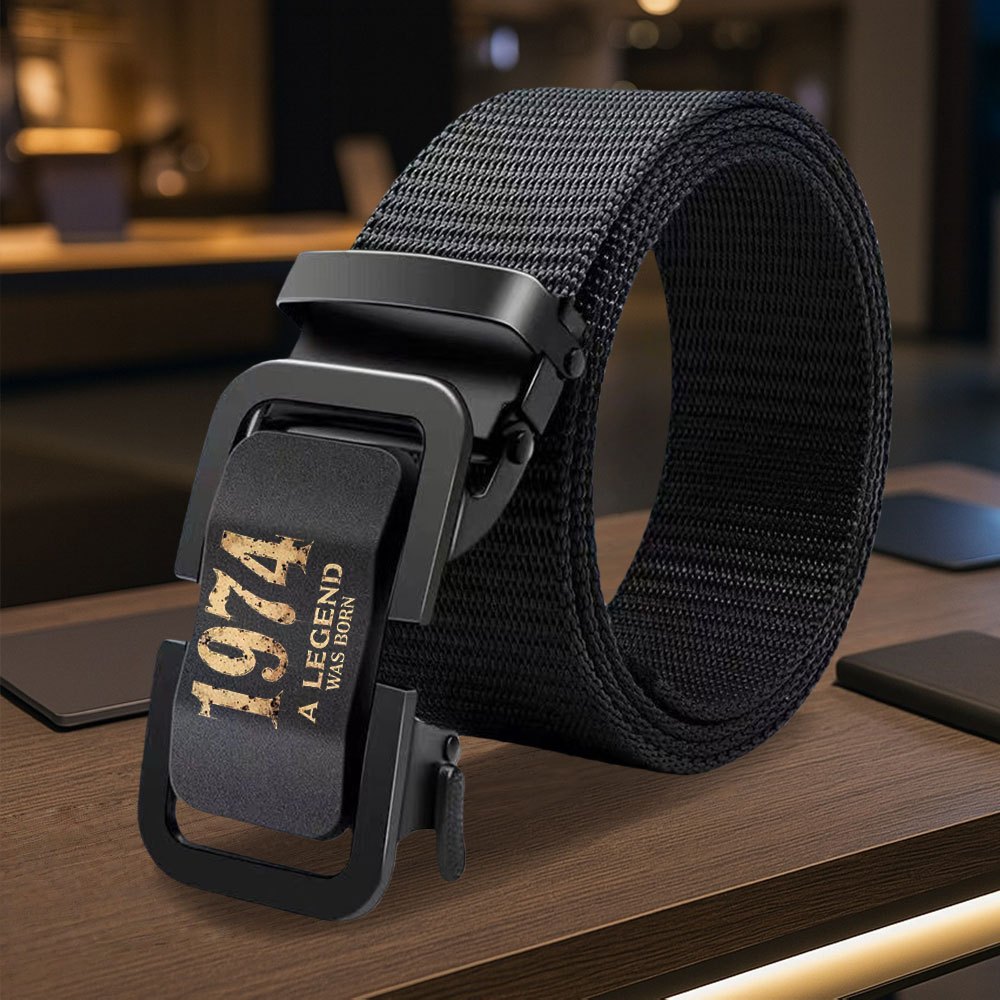 TEMU In 1974, A Legend Was Born. Patterned , Men's Novelty Belt, Men's Waist Belt, Comfortable Adjustable Fashion Belt, Unisex, Suitable For Sports,