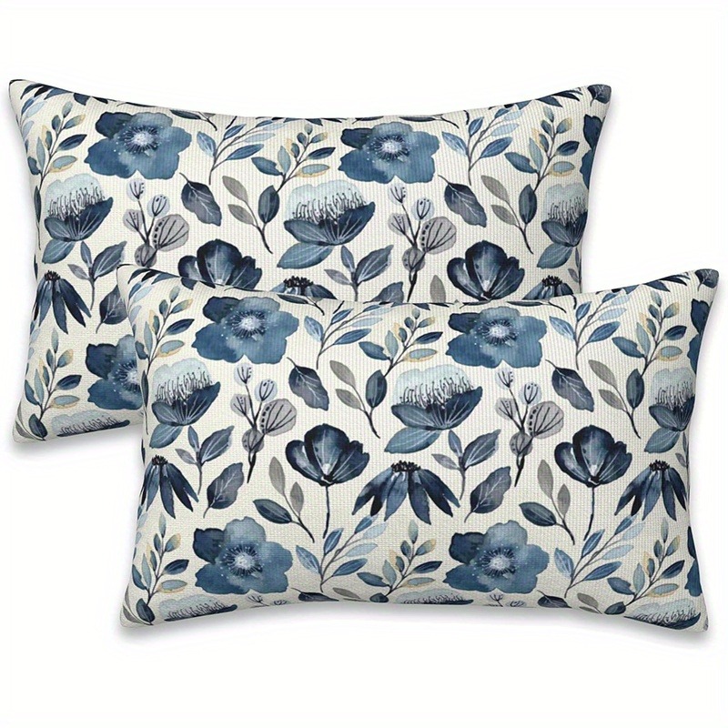 TEMU 2pcs Single-sided Printed Floral Pattern Pillowcase, Home Decor Sofa Cushion Cover, Modern Rectangular Pillowcase - Pillow Insert Not Included