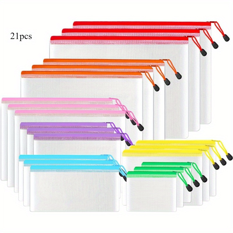 21-pack Mesh Zipper Pouches – , Zipper Bags For Organizing School Supplies, , File Organization