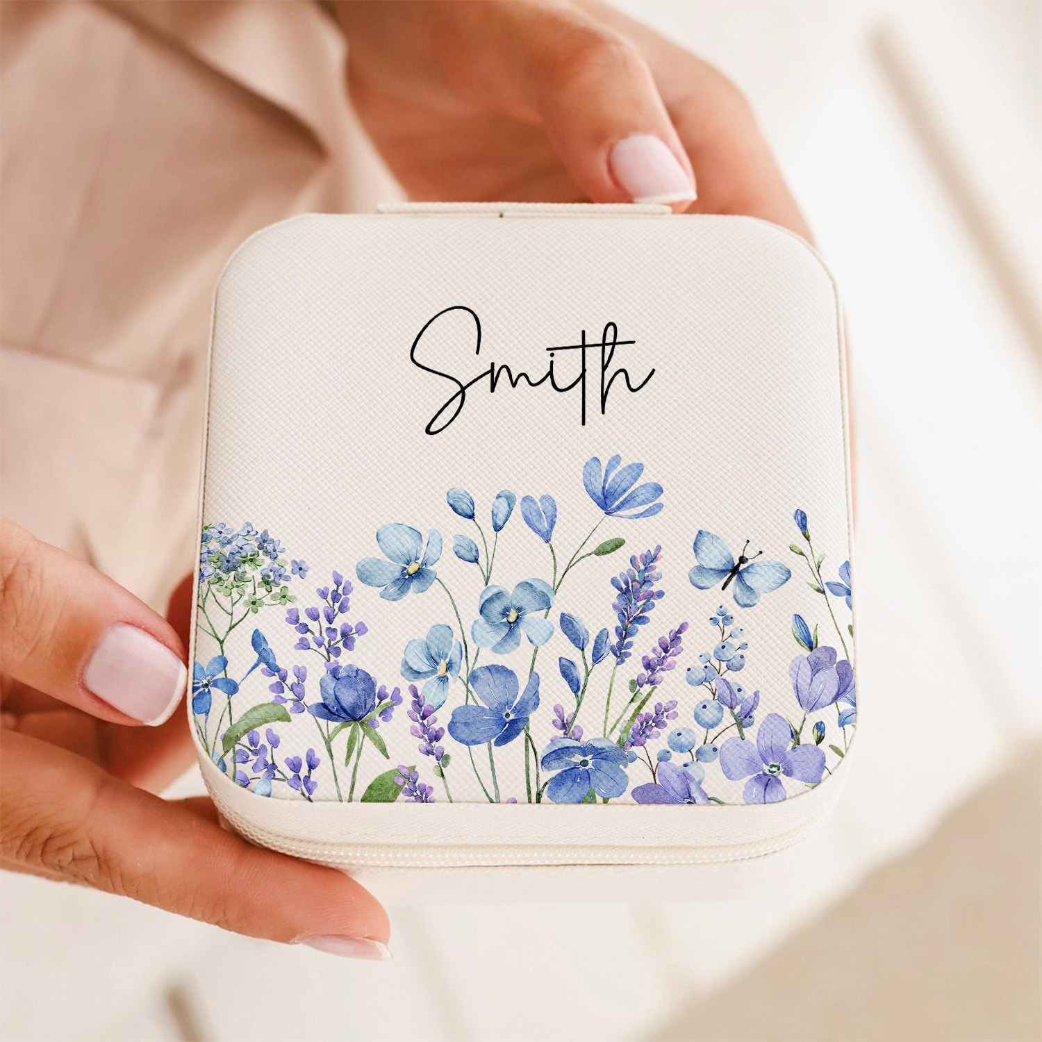 TEMU Scatola Gioielli Personalizzata con /Iniziali di - Regalo Personalizzato, Custodia da Viaggio con Chiusura a Cerniera, Personalizzazione
