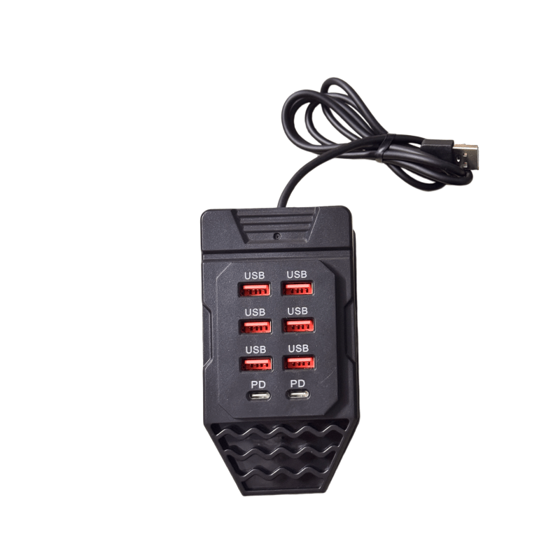 TEMU 1pc Meiglobal 8-port Clip Usb Charging , 6 Usb-a   2 Pd Type-c Fast Ports. One-hand Table Clamp, Usb Plug-and-play, Smart Current Distribution &