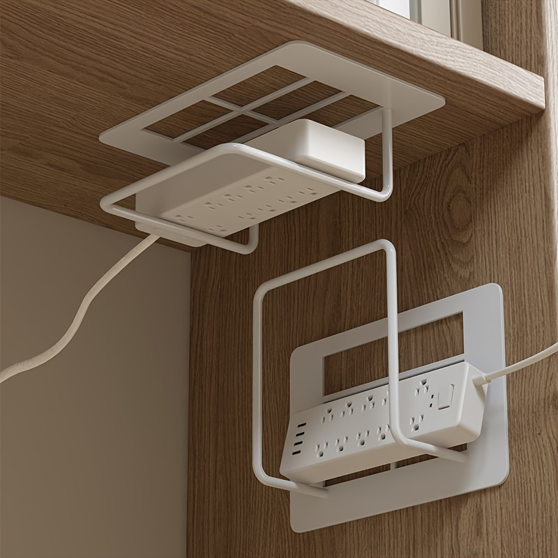 

Wall-mounted Router & Set-top Box Holder - No-drill, Storage Shelf With Hooks For Living Room Organization, Shelves