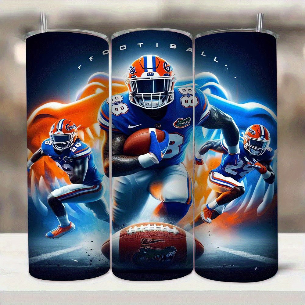 

20oz Bottle, 304 Stainless Steel, Ideal For Beverages, With American Football Design, For Home, Travel, Outdoor Activities & Gift