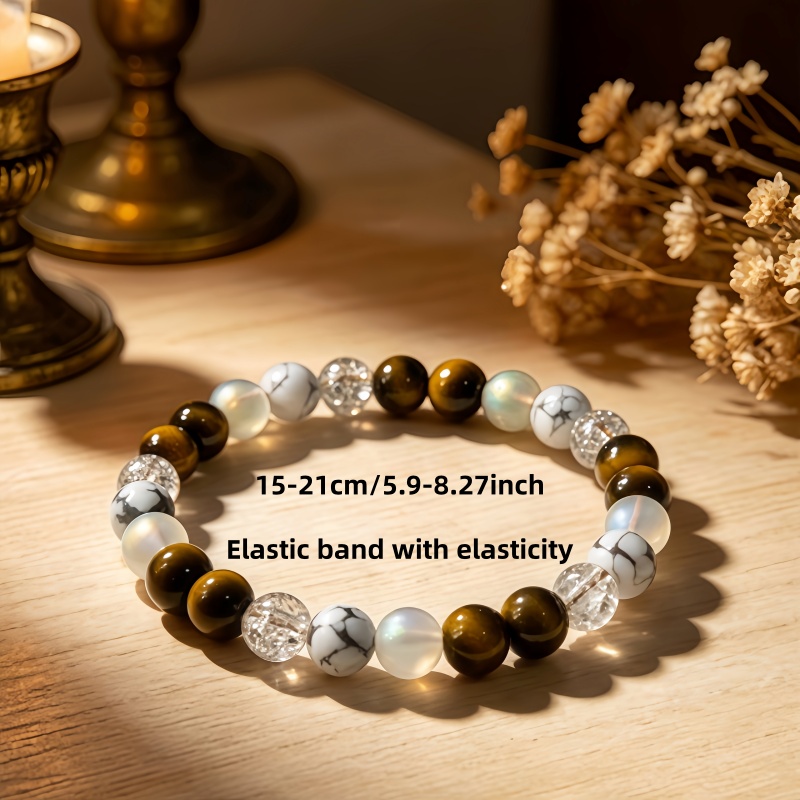 Natural Tiger's Eye Beaded Bracelet, Bohemian Style Gift
