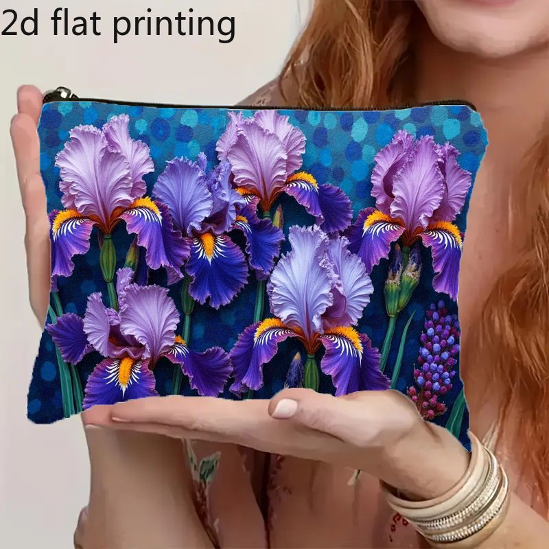 TEMU Fashionable Makeup Bag, Vibrant With Smooth Zipper, Lightweight And Portable Travel Pouch Made Of Soft Fabric, Ideal For Organizing Daily