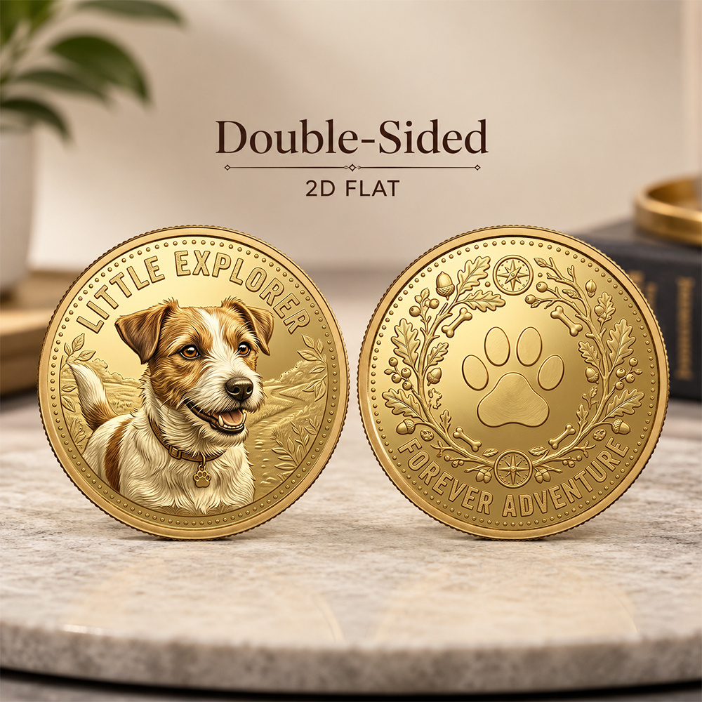 TEMU Replica Coin, Commemorative Coin, 1pc, Collectible , Dog Lover Gift, Birthday Gift, Terrier Keepsake, Theme Collectible Coin, Dog Breed Memorial