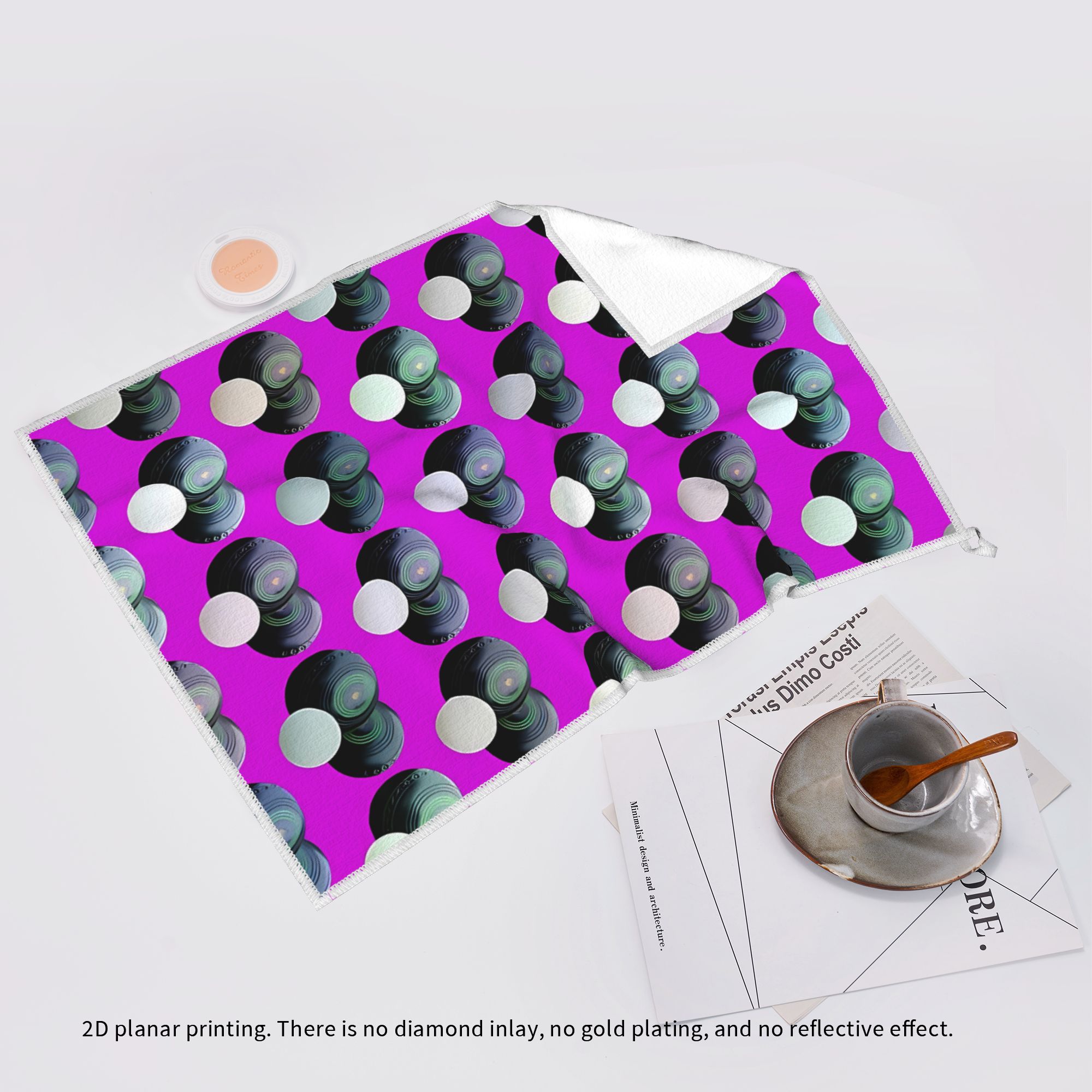 TEMU Pink Lawn Bowls | Easy To Clean, High-grade Microfiber Towels With Repeated Geometric Pattern For Outdoor Activities