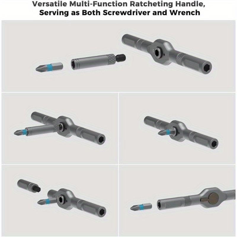 magnetic ratchet screwdriver set with soft shaft & ergonomic handle - heavy-duty multi-head compatible (flathead/phillips/hex) - manual operation, no power required for furniture assembly, electrical maintenance & diy projects - durable tool kit with sturdy case - ideal for home & Product details 4