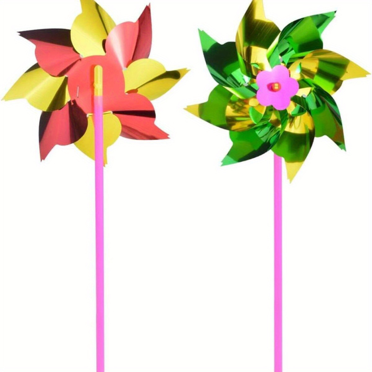 TEMU 100pcs Vibrant Rainbow Pinwheels - Colorful Plastic Windmill Decorations For Garden, Lawn & Party Favors, Kid-friendly Diy Craft Set, Outdoor