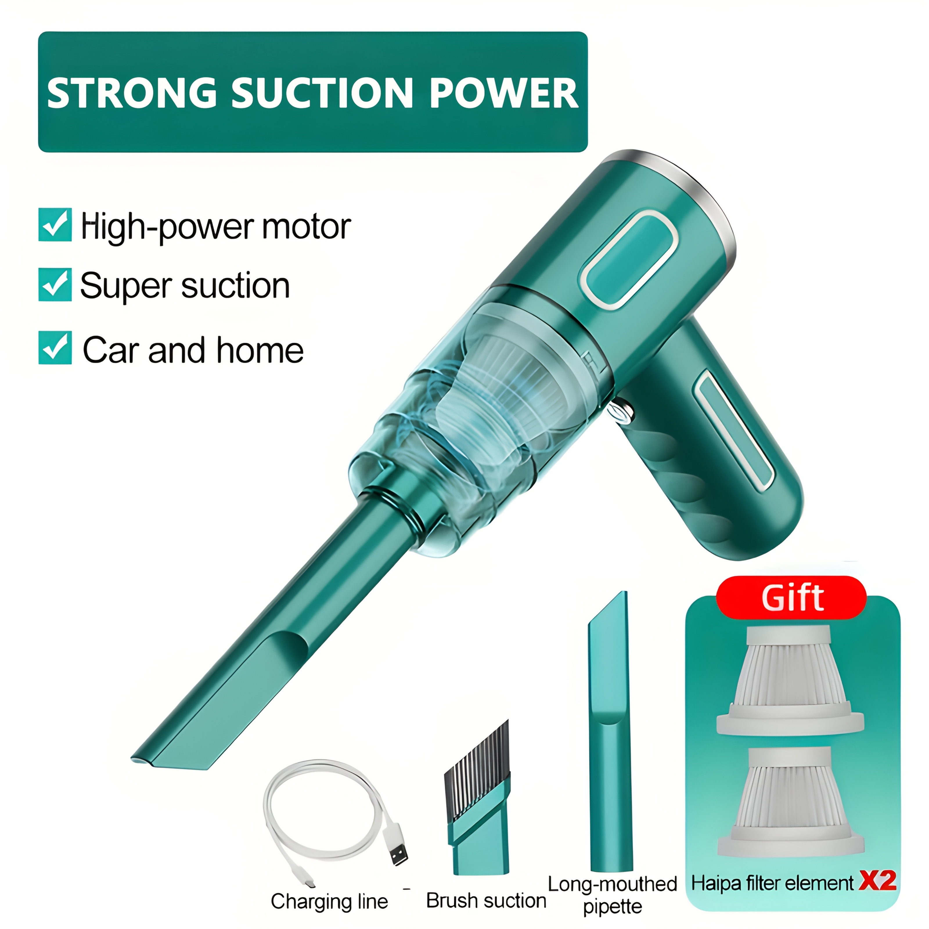 TEMU Upgraded Portable Wireless Handheld Vacuum, Vortex Suction Wireless Charging, Suitable For Car/office/home, Cordless Vacuum, Home Cleaning
