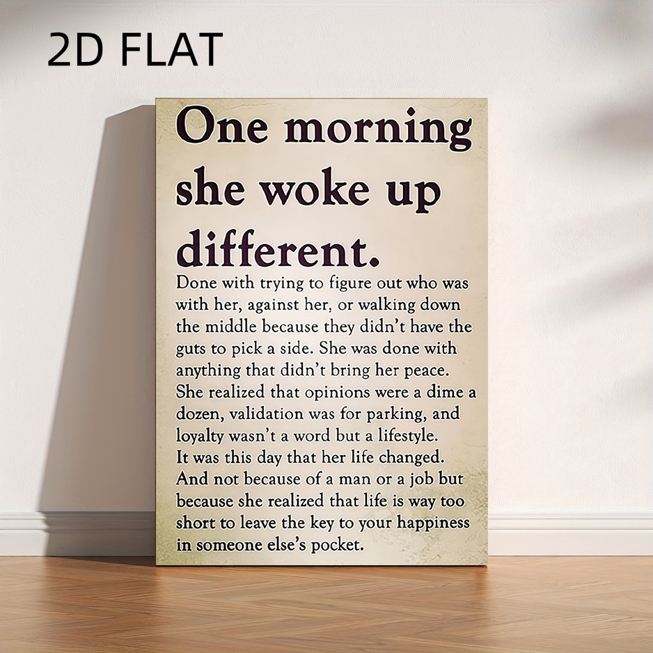 TEMU 2d Flat, 2d Flat, 2d Flat No Frame Posters , Different Black Wall Art - Inspirational Quote Canvas Poster, Ready To Hang, Framed, , Suitable For