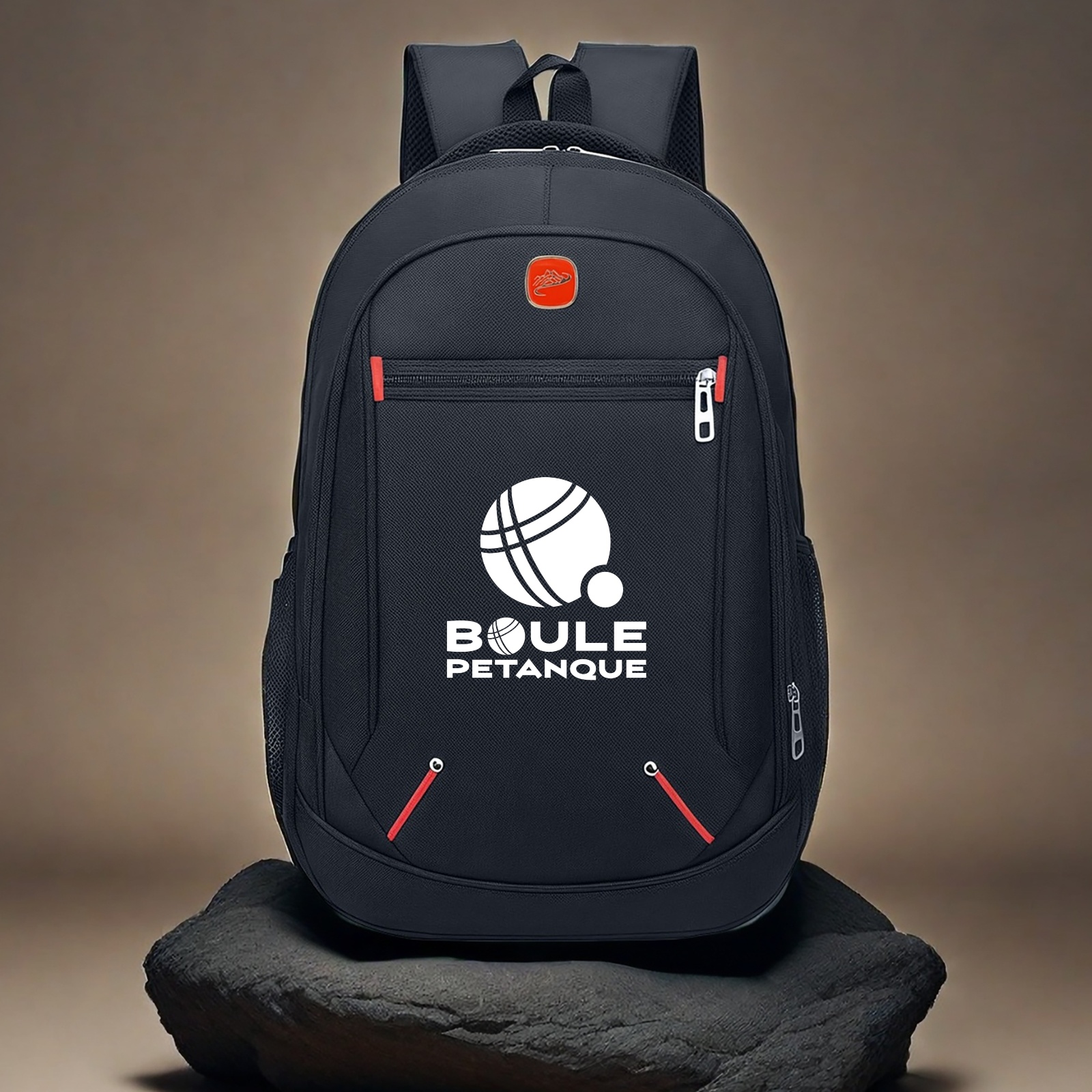 TEMU Sac de pétanque avec compartiment pour ordinateur portable et imprimé boule - Léger, idéal pour les , les tournois, cadeau - Sac de sport pour