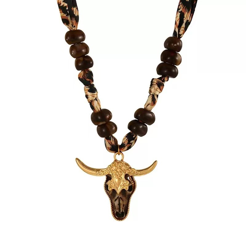 TEMU Collier pendentif 1 pièce pour femme, style bohème vintage western avec tête de perlée, convient pour les vacances, les fêtes et