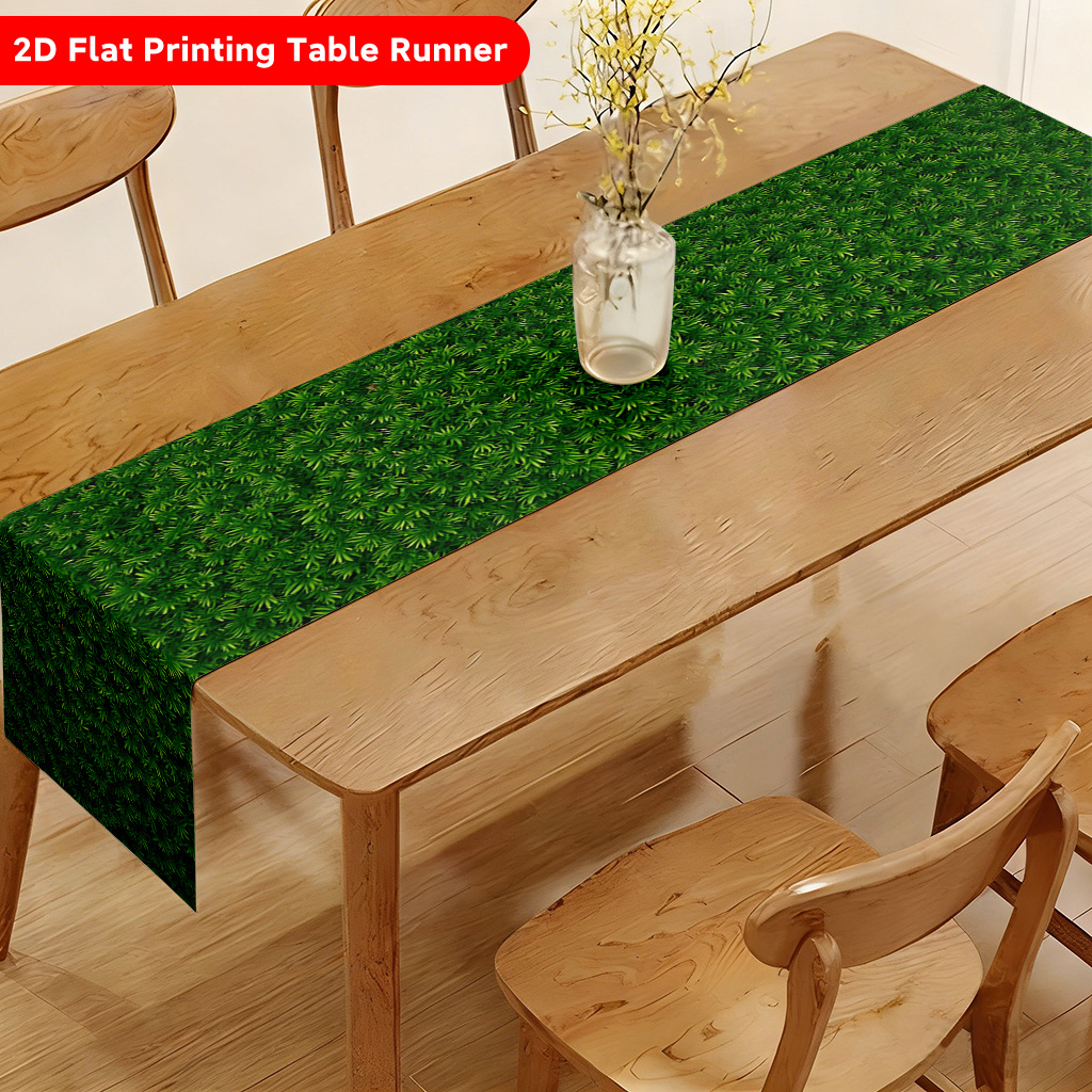 TEMU Nappe 2Dflat 1pc, Couverture de Plantes Couvrant Toute Chemin de Table en Polyester, Rectangulaire, Convient pour Table à Manger, Table Basse,