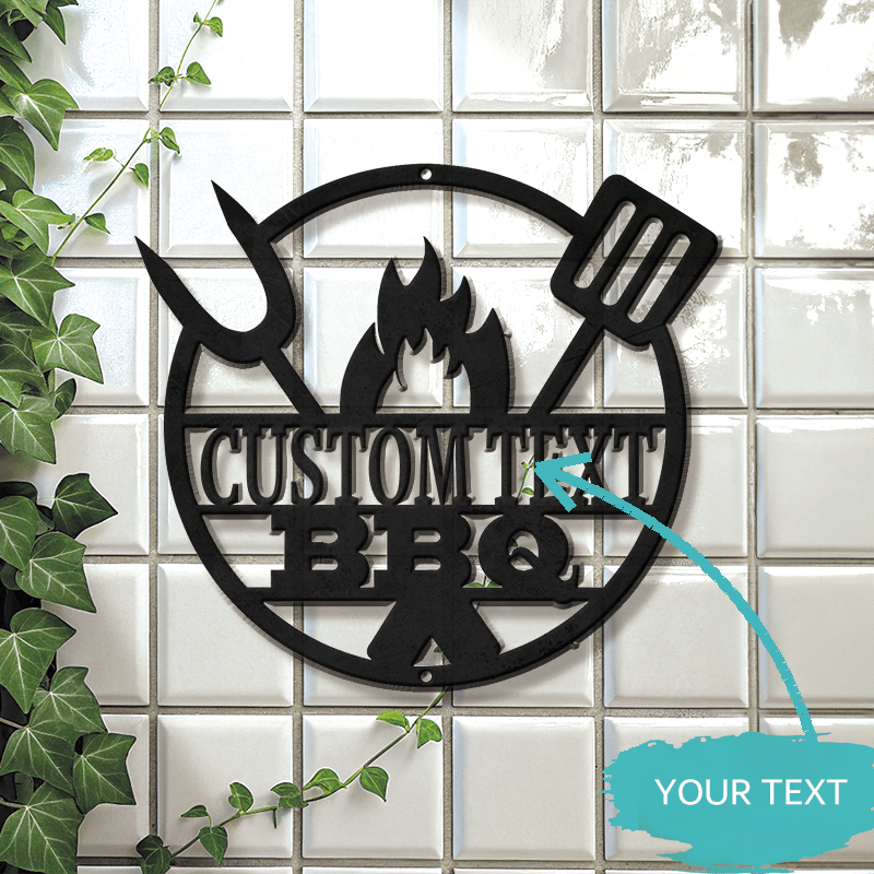 

Customizable Iron Bbq Sign - Artistic & Crafty Outdoor Decor, Room Decor