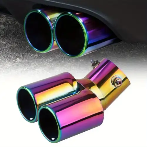 2.5” Dual Outlet Stainless Steel Exhaust Tip – Straight Oval/Round – Chrome Finish