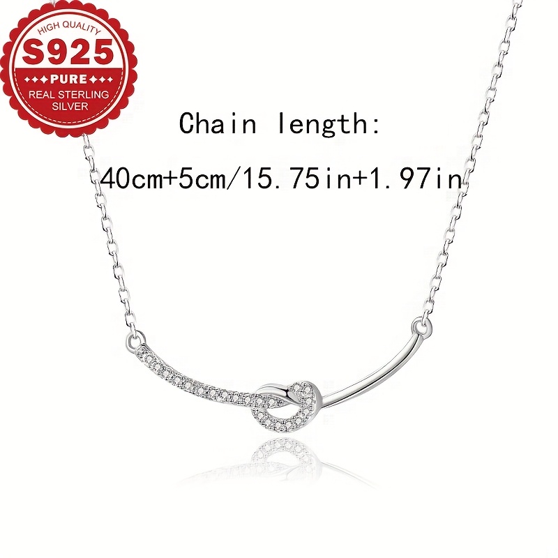 1 Colier de damă S925 Argint Sterling cu inimă încuiată, incrustat cu zirconiu sintetic, colier elegant, rafinat, de înaltă calitate, cadou perfect pentru femei, potrivit pentru purtarea zilnică, potrivit pentru cadou de sezonul absolvirii pentru femei mature, hipoalergenic