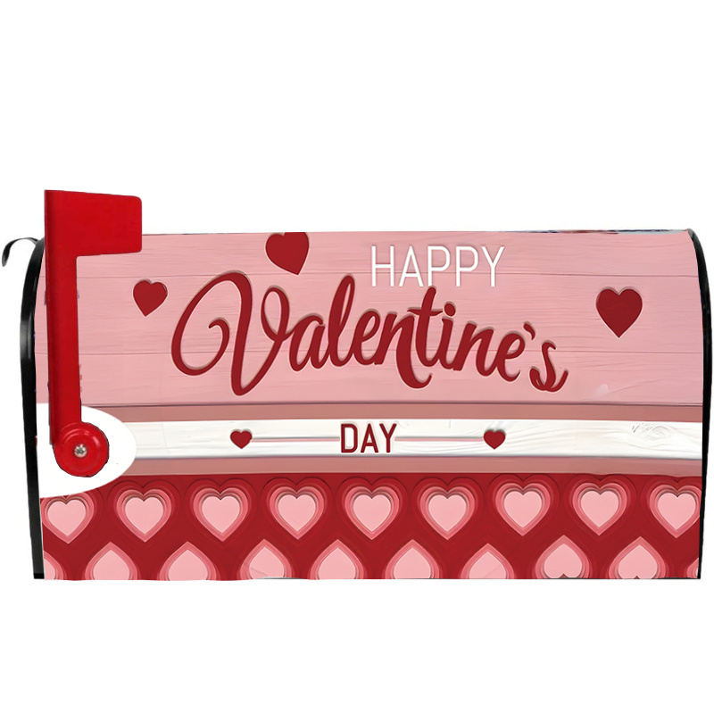 

1pc Valentine's Day Magnetic Mailbox Cover, Polyester, Waterproof, Standard Size, With Decor For Outdoor Decoration