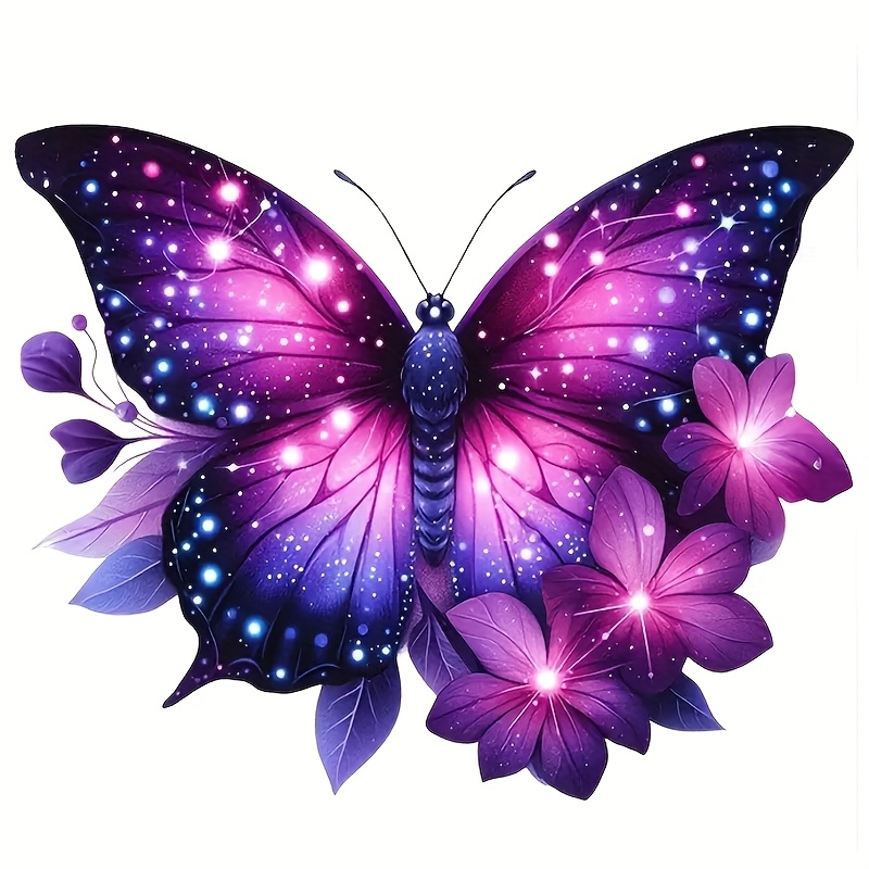 TEMU Vibrant Purple And Blue Glittering Vinyl Decal Stickers For Laptop Bottle Car Phone Windows And More Easy To Stick On Glass Computer Accessories Stickers