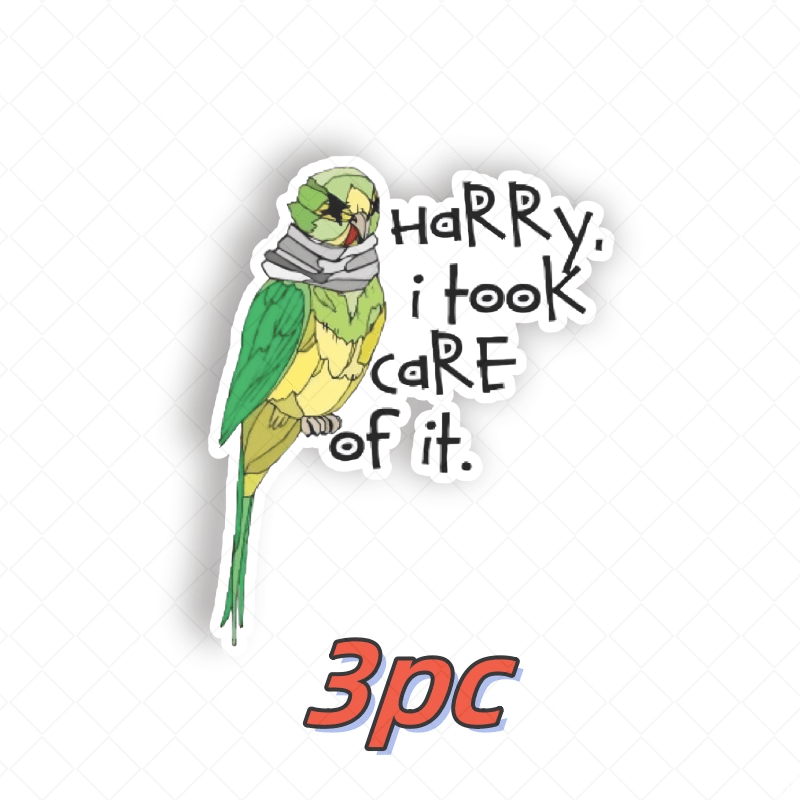 

3pcs Dead Parakeet Vinyl Stickers - Quote, Matte , Self-adhesive, Waterproof Decals For Bumper, Laptop, And Car Use