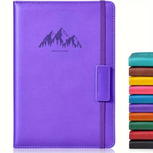 elegant a5 leather executive notebook for men women 256 pages embossed brown with stitched edges ideal for travel business work school college lay flat spiral bound 5 7 x8 3