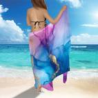1pc bohemian chiffon beach sarong smock lightweight versatile swim cover up for women elegant translucent beach towel skirt with purple marble for and swimming