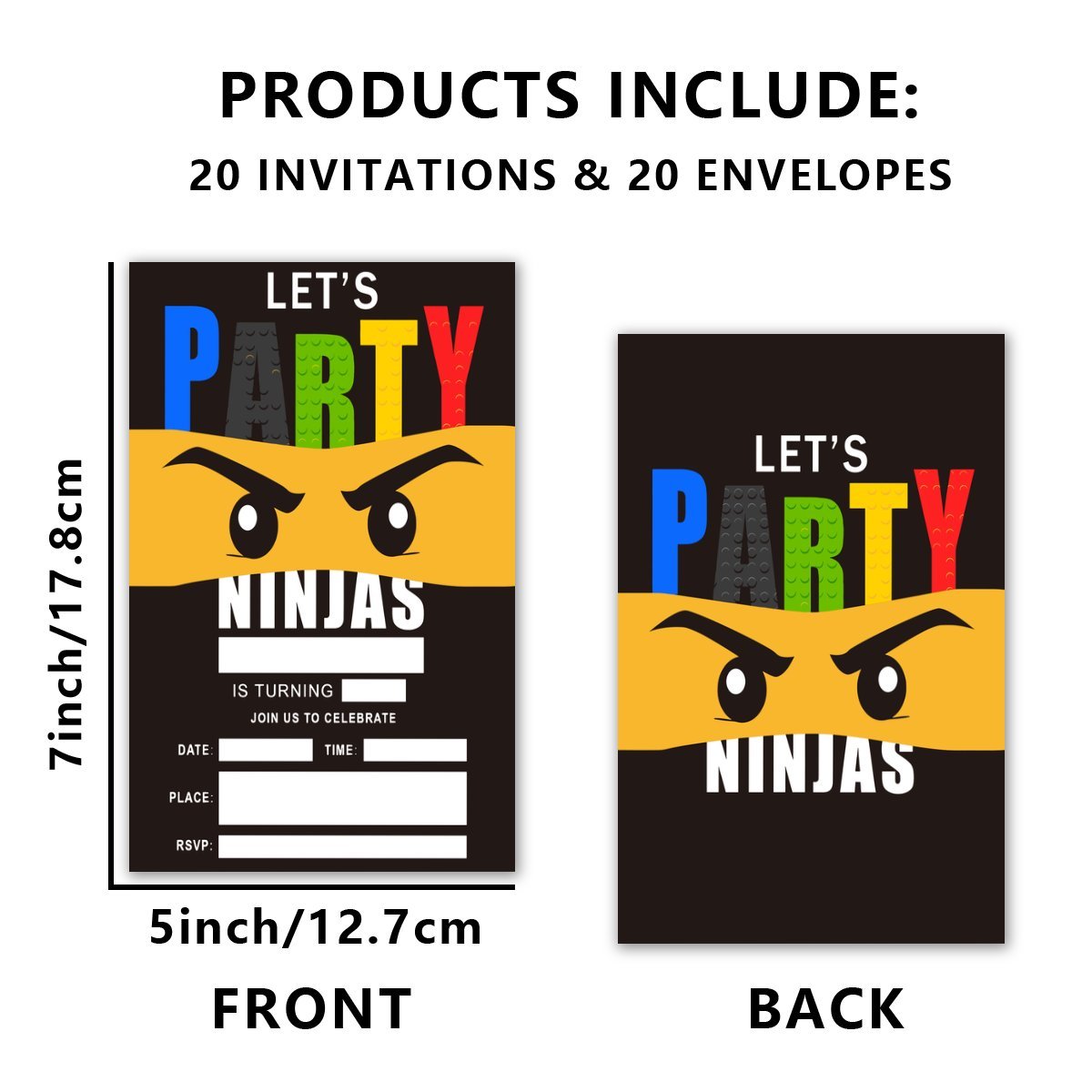 TEMU 20 Pack Themed Birthday Party Invitations With Envelopes - Paper Invitations For New Year, Graduation, Birthday Celebrations - No Electricity