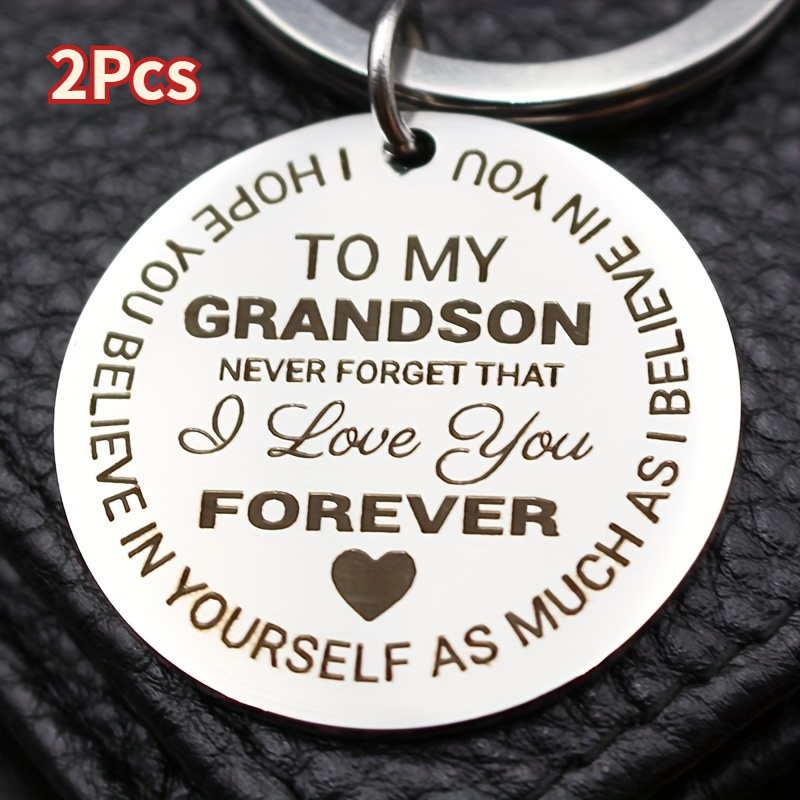 

2pcs Steel Keychain - Engraved Grandparents' - Unique For Grandparents