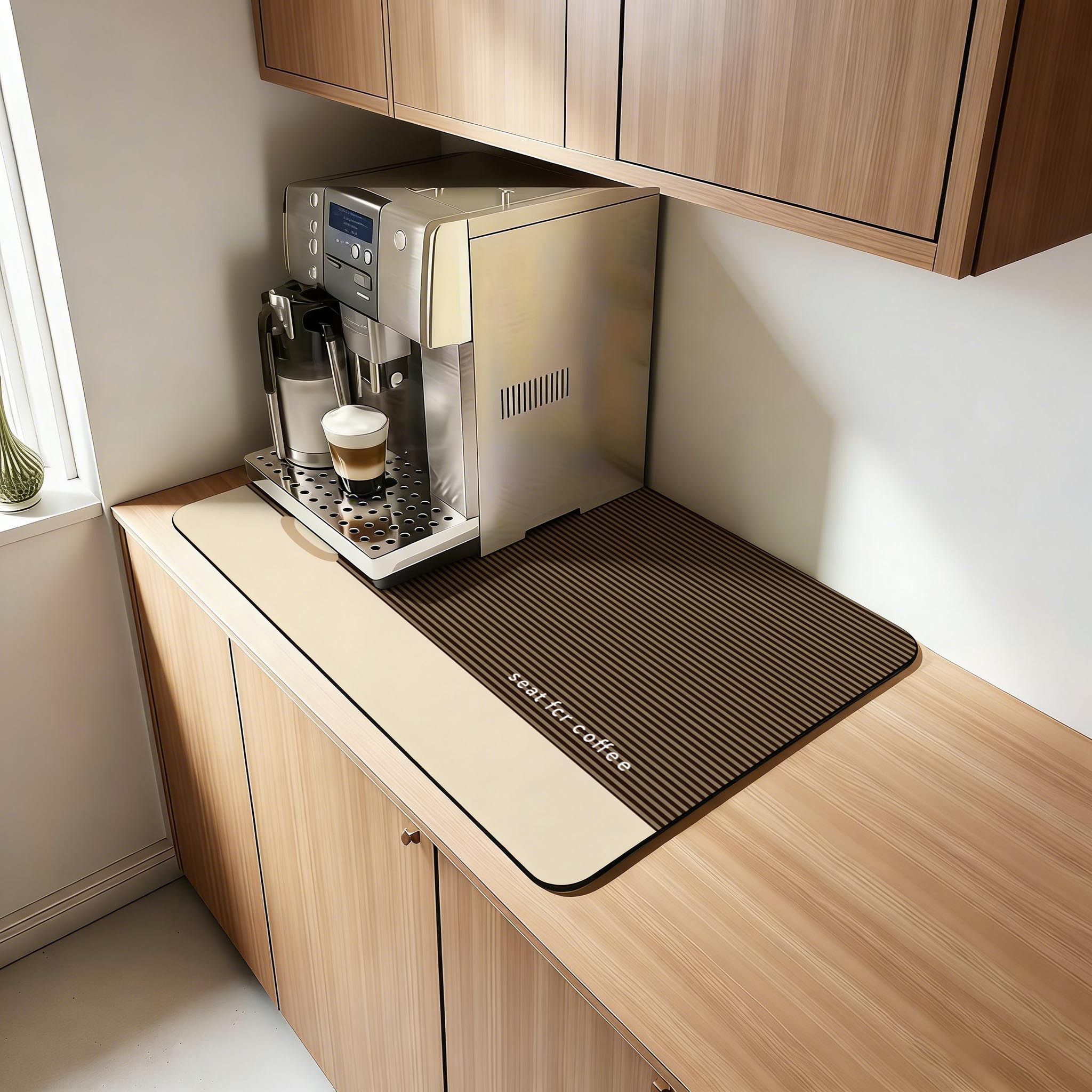 TEMU Tapis de séchage pour vaisselle antidérapant et porte-tasse à pièce, convient aux cuisines modernes ou traditionnelles, base épaisse à séchage