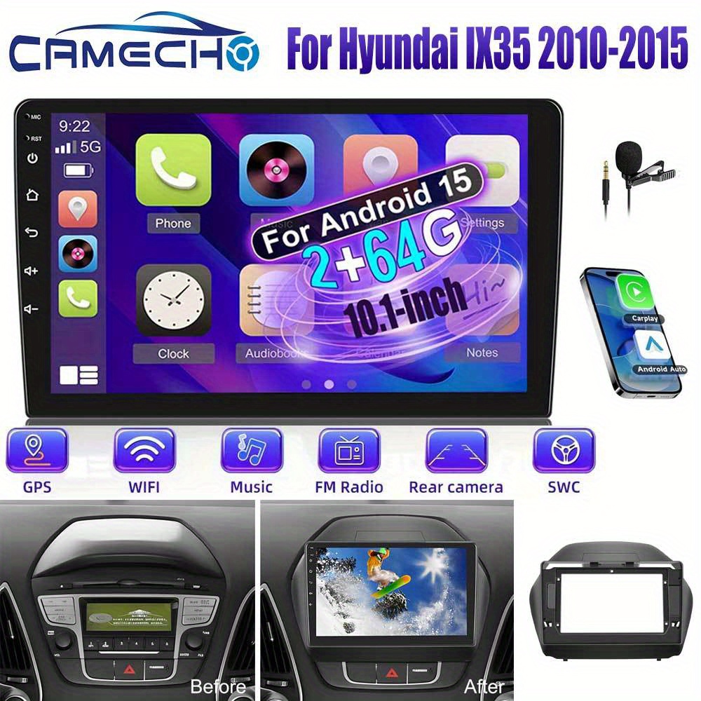 TEMU Camecho [2g+64g] For 2010 2011 2012 2013 2014 2015 15.0 Car Stereo, 10.1 Inch Support Auto With Wifi Gps Navigation Ahd Backup Camera Mic Fm Rds