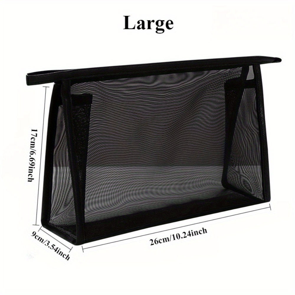 TEMU 1pc/3pcs Different Set With Small&medium&large Sizes Cosmetic Bags With Durable Zipper, Large Capacity Nylon Storage Bag, For Travelling & Home