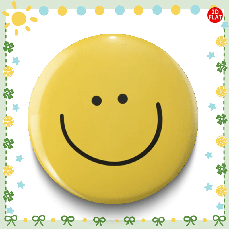 TEMU 2D, 2D de Cara Alegre Amarilla - Clásica para Jeans, Ropa, Mochilas y Gorras | Pequeño Coleccionable Alegre para Regalos, Festivales, Navidad,