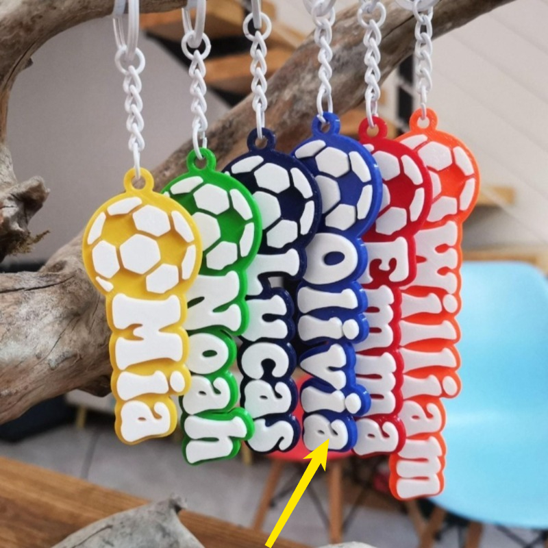 TEMU Custom Personalized 3d Printed Name Keychain Soccer Sports Custom Name Keyring Backpack Luggage Tag College Cheerleading Game Gifts For Soccer