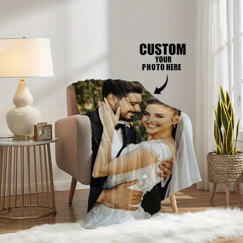 Personalized Photo Custom Flannel Blanket, Soft Gift