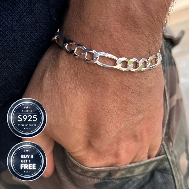TEMU Classic 8mm Silvery Bracelet, Handmade In Style, Suitable For Men And Women, Perfect For Anniversaries, Graduations, Valentine's Day, Halloween,