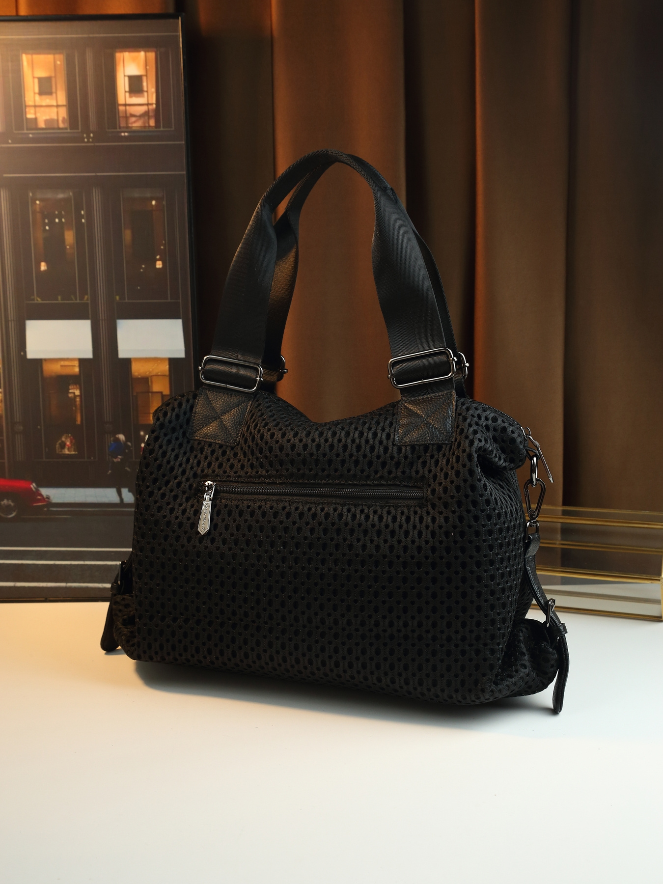 Nylon Tote Bag styled for work