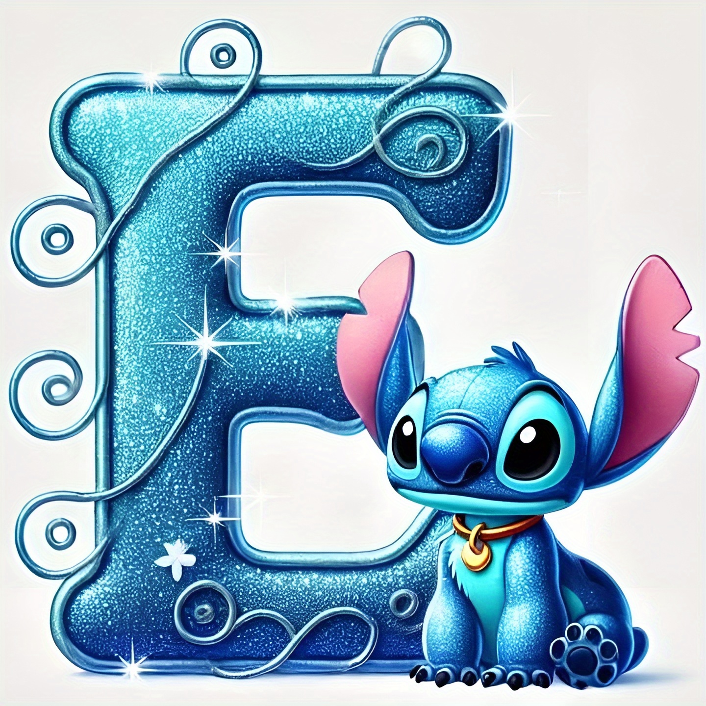 TEMU 5d Diy Cartoon Stitch Alphabet Diamond Painting Kit, High-end Velvet Fabric Diamond Painting, Round Diamond Full Diamond Diamond Embroidery