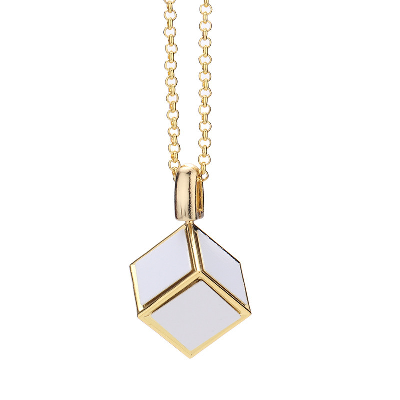 TEMU Personalized Cube Pendant Necklace - Custom Photo Jewelry With 6 Images, - Valentine's Wedding Anniversary Birthday Gift For Women - Elegant