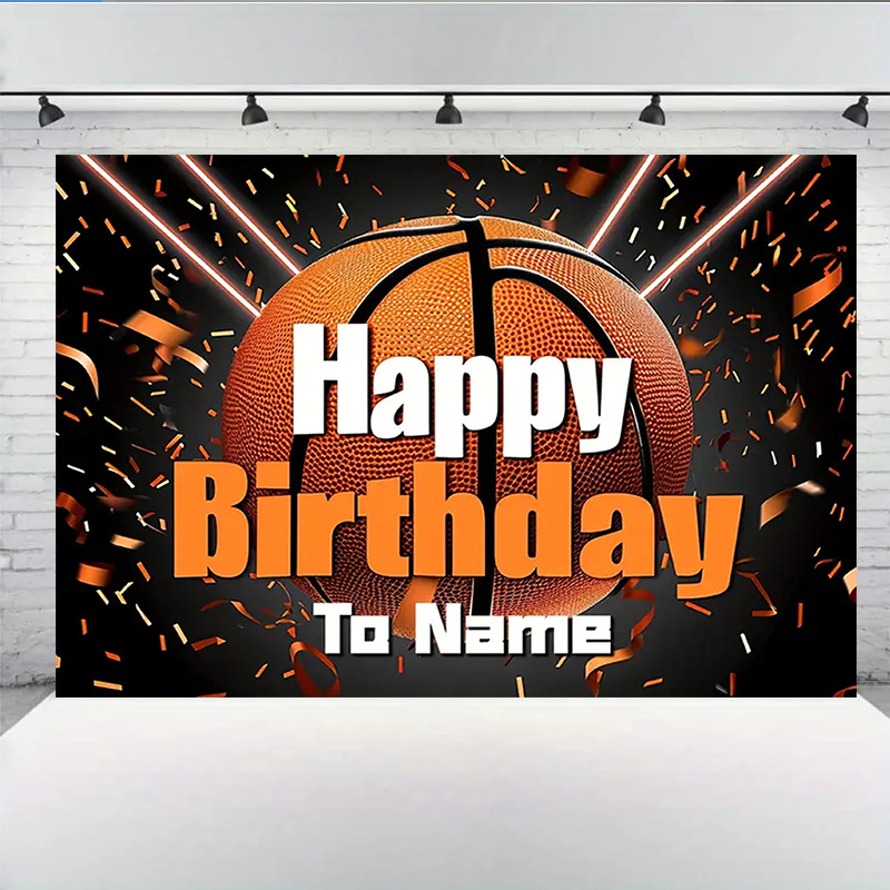 

1pc Customizable Basketball Banner, Personalized Polyester Backdrop, 90.5x70.8inch, Room Decor, Party Decoration, Studio Props, Color