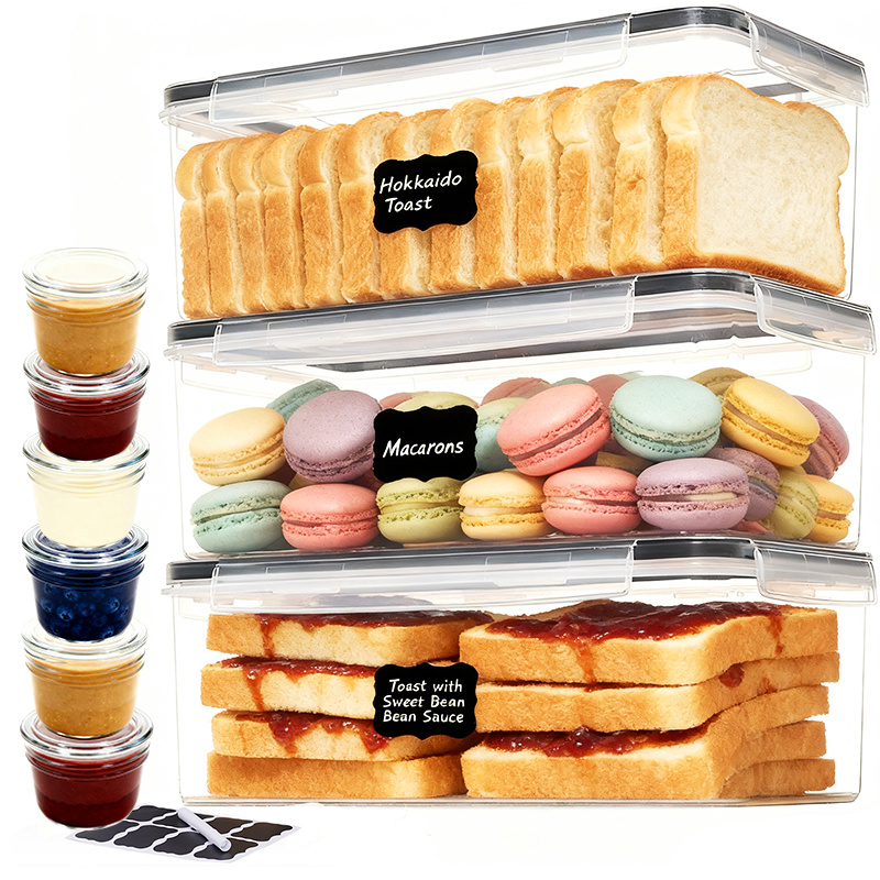 TEMU 9pcs Extra-large Bread Box Set, Airtight Food Storage Boxes With Lids, Leak-proof And Large-capacity Bread Storage Boxes, Suitable For Homemade