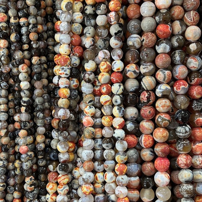 Natural Coffee-Flame Agate Beads for DIY Jewelry Making
