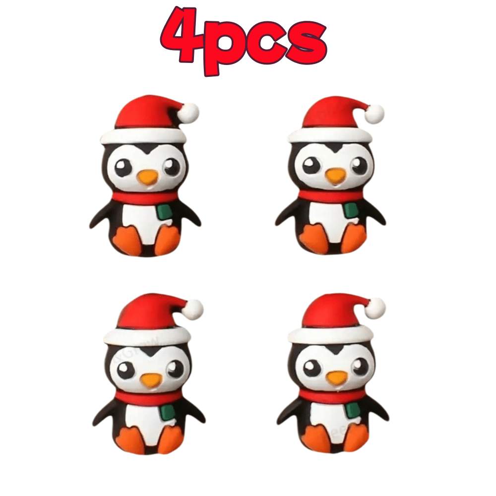 TEMU 4pcs New 3d Penguin Shaped Silicone Beads, Craft Beads For Jewelry Making, Bracelets, Lanyards, Beadable Pens, Holiday Party Decorations &